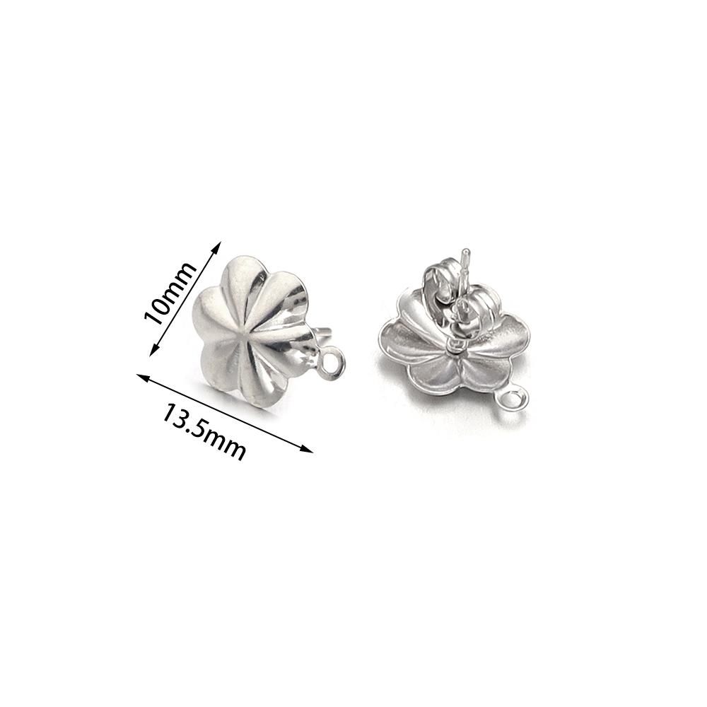 

10pcs/Lot Stainless Steel Geometric Leaf Snowflake Earring Stud Earring Posts Connector For DIY Earring Jewelry Making Supplies