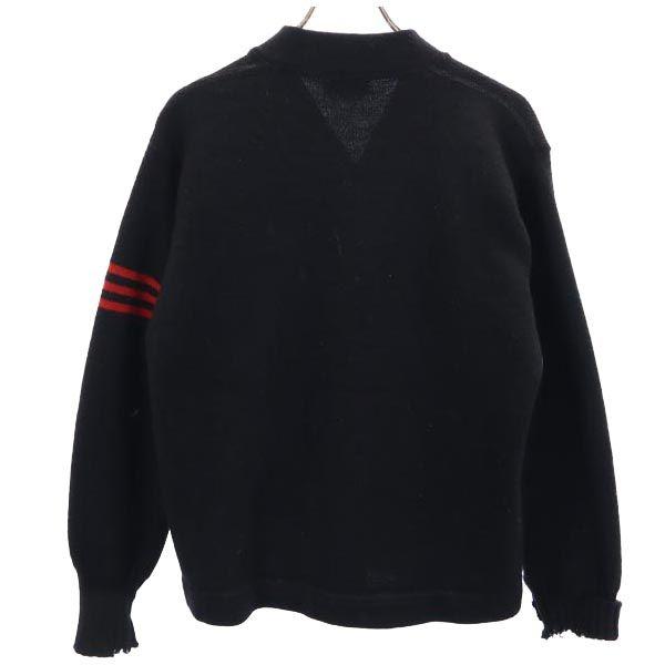 SANDKNIT 40s 50s Lettered Long Sleeve Knit Cardigan 42 Black Series Men's Used