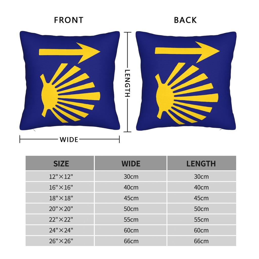 Camino De Santiago Symbol Square Pillowcases Polyester Home Shells Arrow Cushion Case Funny Decor Pillowcase 45*45