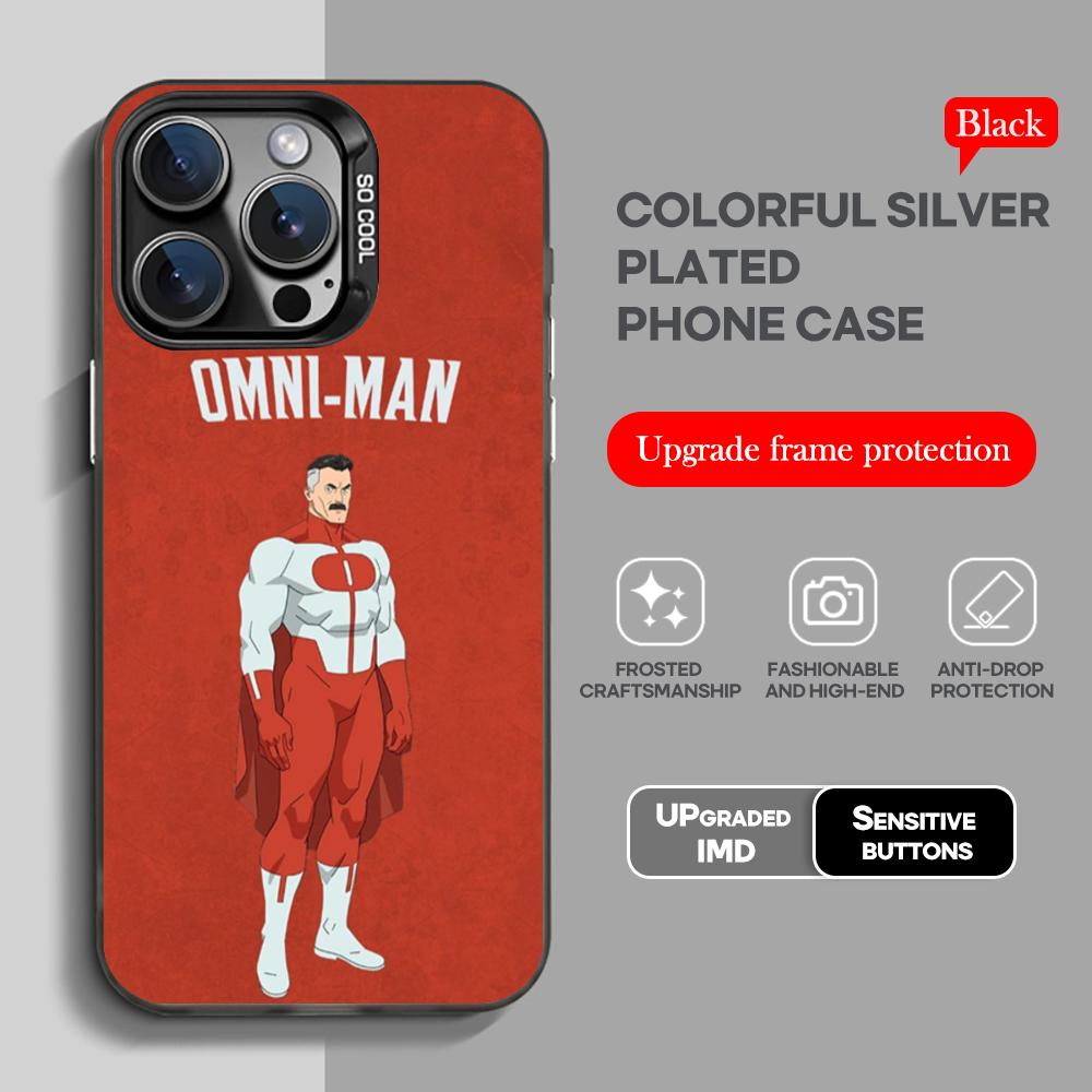 Cool Invincible Phone Case black IMD Colorful Silver Suitable soft case for iPhone 16 15 14 13 12 11 XS Pro Max