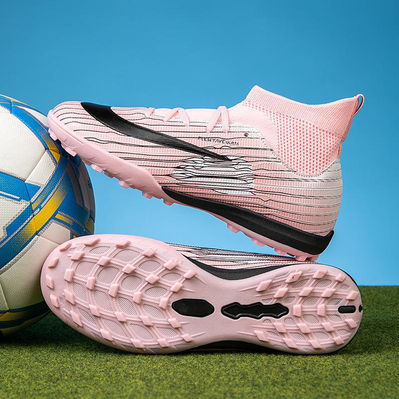 High-Top Long-Spike Football Shoes for Teens on Artificial Turf