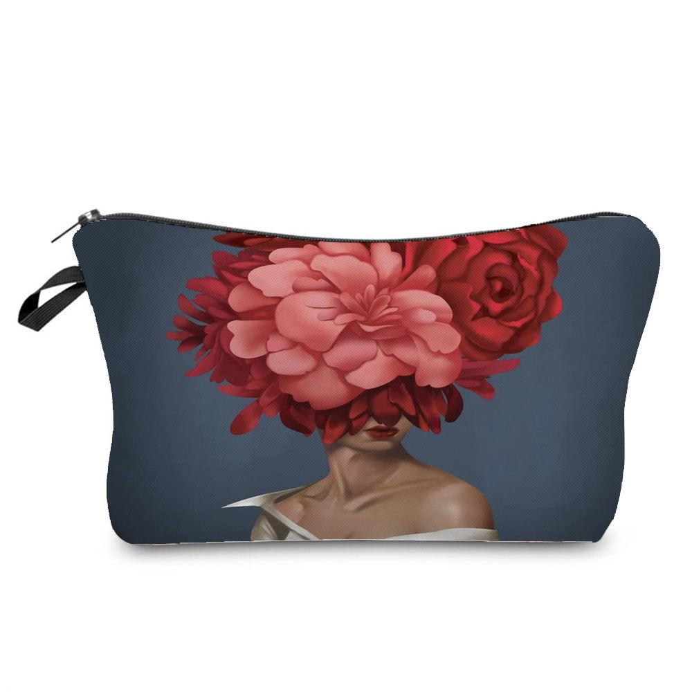 Women Flower Woman Cosmetic Bag Toiletries Organize Travel Storage Case 6761 KTB