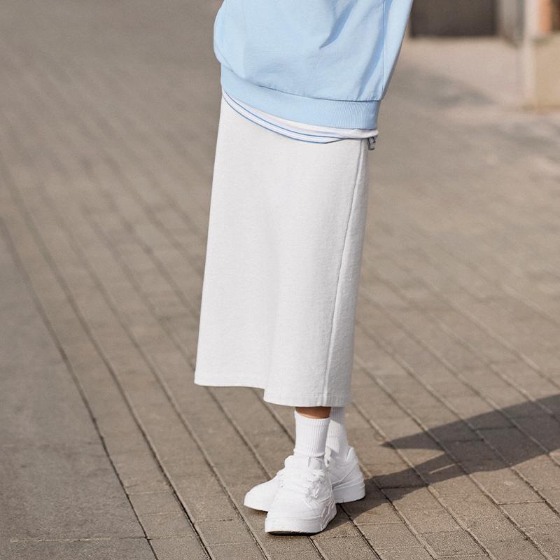 Li Ning Sportmode Serie Wochenende Jugend Retro Bequem Hoch Gewicht Einfarbig Schnürung Lässig Sport Tennis Gestricktes Langes Kleid ASKU144-1