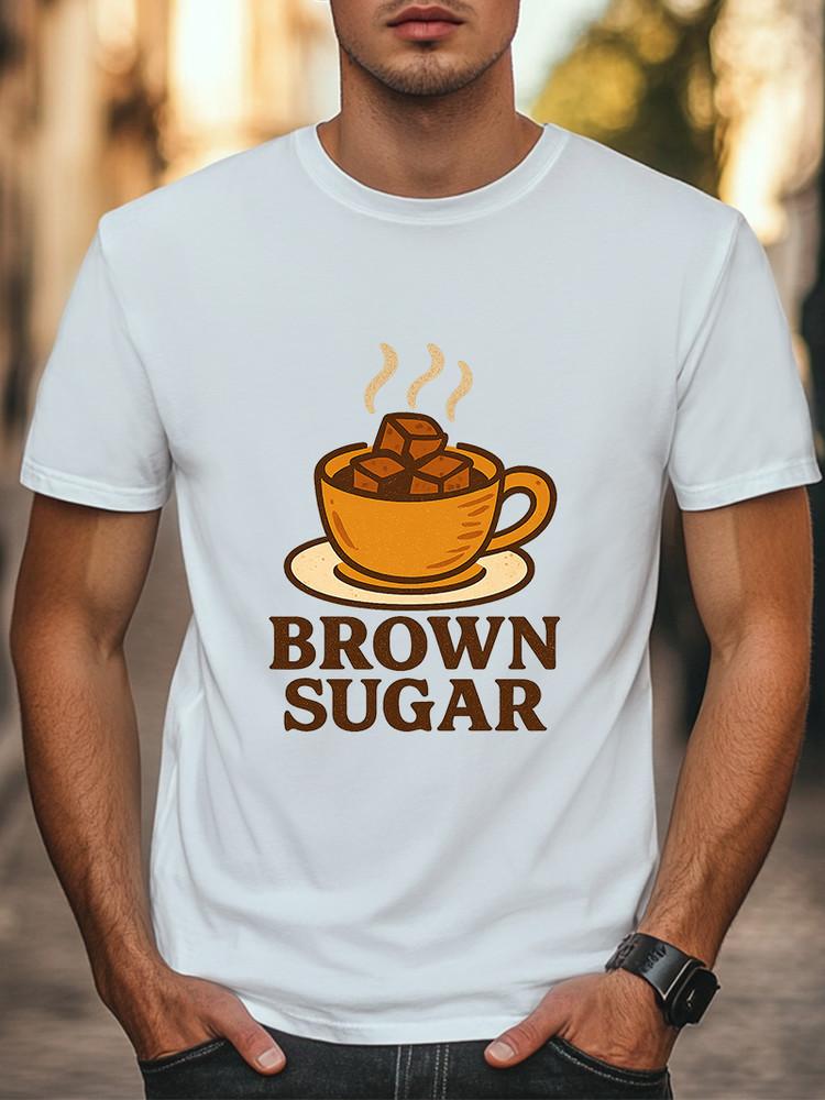 Кофейная кружка с коричневым сахаром Футболка Атмосфера кафе Футболка Любитель кофе Унисекс Футболка Унисекс XXL