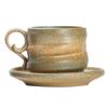 Retro Ceramic Coffee Cup & Saucer Set with Kiln-Change Design for Afternoon Tea