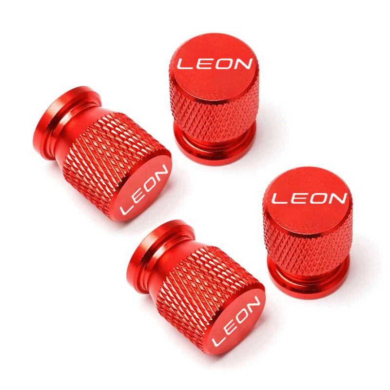 Car Wheel Tire Valve Caps Tyre Stem Covers Airdust Waterproof For Seat Leon Fr 1m MK1 MK2 MK3 Car Decor Airdust Waterproof 4Pcs