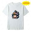 Sasquatch Fun Print Casual Street Wear Trend Retro Hip Hop Summer Unisex Unisex Universal Crew Neck Short Sleeve Tshirts