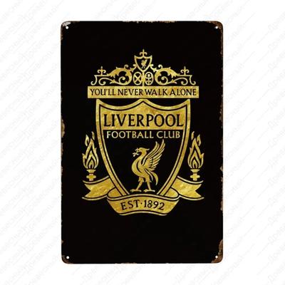 Letrero de Lata Vintage del Liverpool, Placa con Logo para Cafetería, Bar, Discoteca 20x30cm
