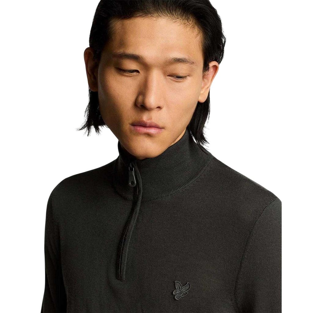 Lyle & Scott Mens Eagle Merino Wool Quarter Zip Jumper