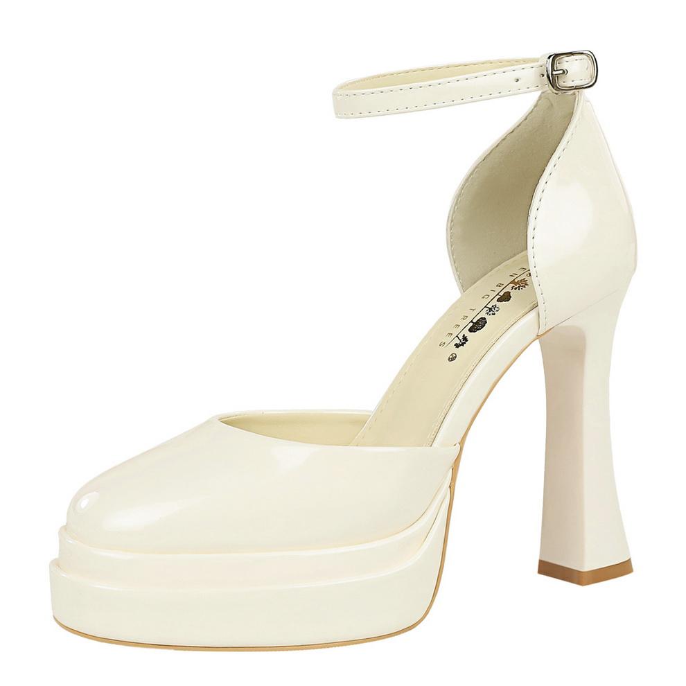 Pantofi platformă tocuri înalte 11,5 cm Pantofi damă cu toc gros Pantofi damă Tocuri bloc sandale cu toc din piele lăcuită Vară