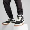 PUMA Park Lifestyle Textile, Split Cow Leather Abrasion Resistant Low top Skateboard Shoes Unisex Black White 397495-01