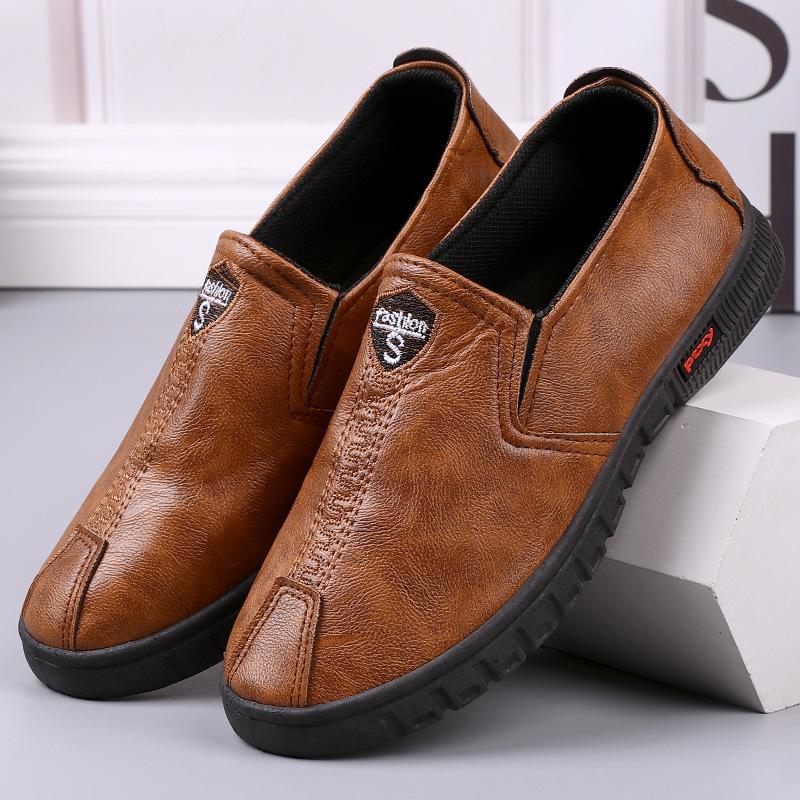 Soft-soled leather beanie shoes men s spring and autumn new business driving shoes casual leather shoes 39