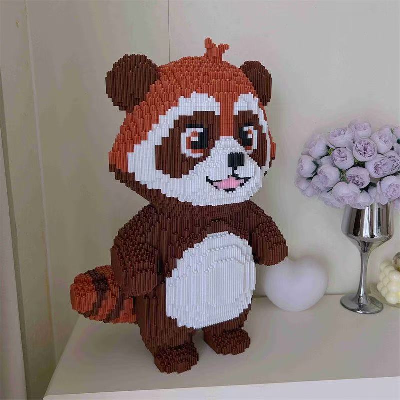 Kawaii 3D DIY Raccoon Rabbit Building Blocks Toy Brown Music Bear Band Party Figure Model Funny Animal Assembly Birthday Gift