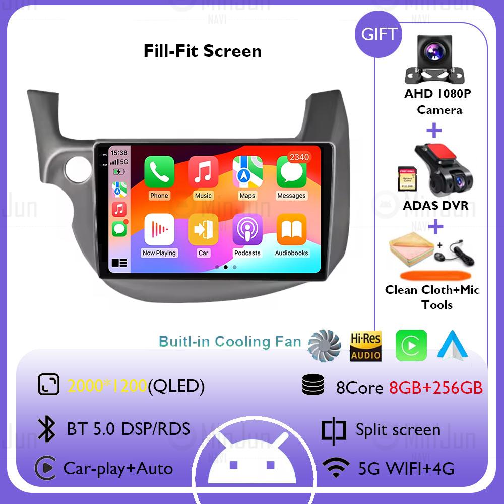 Android Car Radio For HONDA FIT JAZZ LHD 2007 - 2014 Carplay Auto Multimedia Player GPS Navigation DSP Stereo Intelligent System