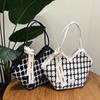 Fashion Large-capacity Shoulder Bag Women's New Summer High-end Commuter Portable Bucket Bag Checkerboard
