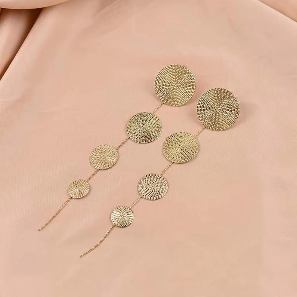 Exaggerated Circular Earrings Round Ear Pendant Vintage Drop Earrings Jewelry Gifts