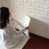 70cm*1m  3D Brick Pattern Wall Sticker Self-Adhesive  Panel Waterproof Living Room Wallpaper Home Decoration