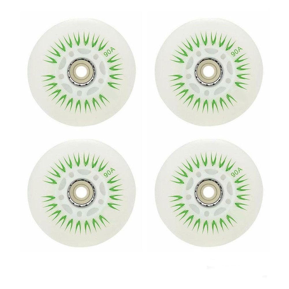 4pcs Flash Inline Skate Wheels 90a LED Lighting Skating Wheels 68/72/76//80mm Speed Skates Rock Fancy Roller Skates PU Tyres