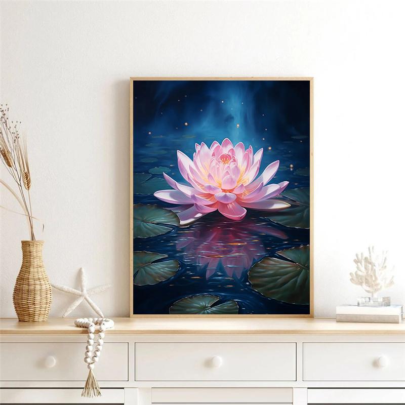 Serenity Lotus Pond Posters Beautiful Lotus Flower Lagical Modern Leaf Prints Canvas Wall Art Pictures Home Living Room Decor