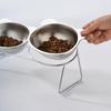 Stainless Steel Elevated Cat Bowl Tilted Raised Cat Bowl With Metal Stand Pet Feeding Dish To Prevent Fatigue For Cat And Dog