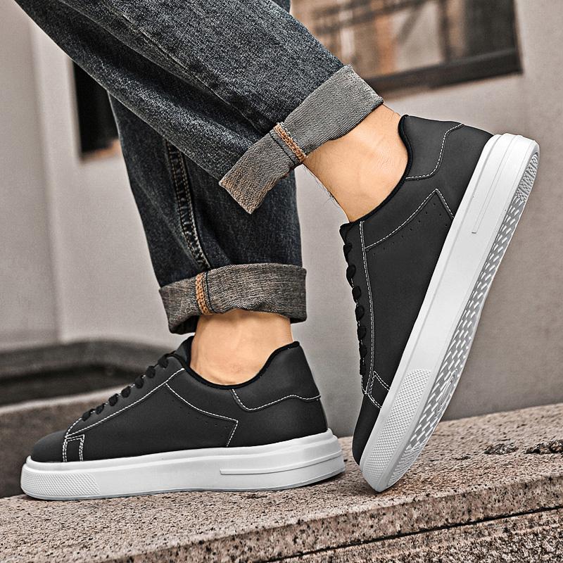 Fashion New Classic Solid-Color Men's Casual Sports Shoe Breathable Round Toe Lace-Up Walking Shoe Comfortable And Anti -Slip Flat Shoes