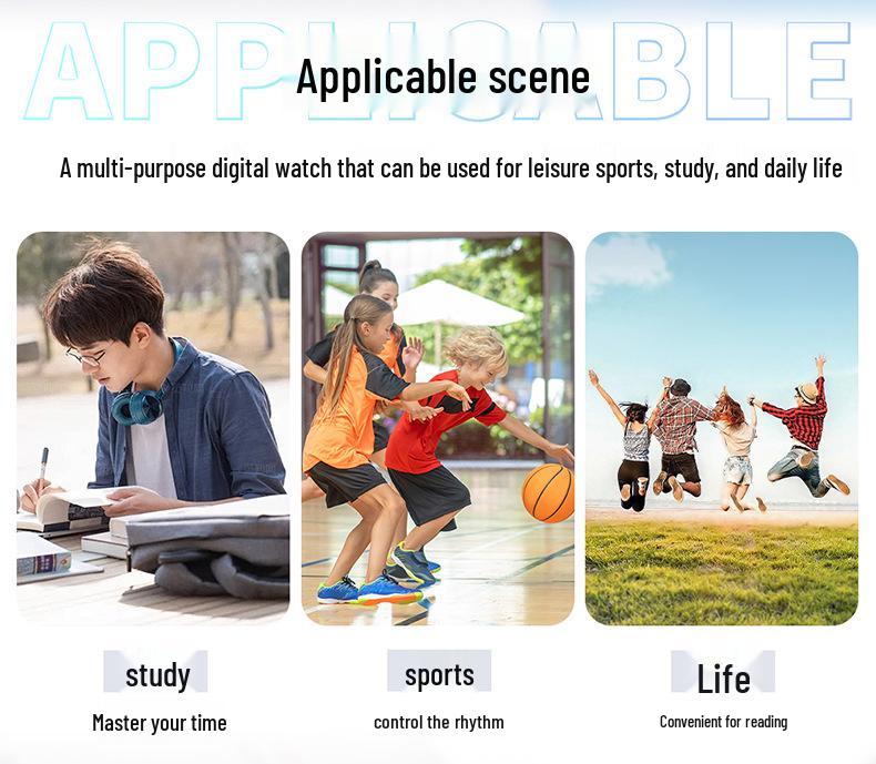 Sanda Multifunctional Waterproof Luminous Electronic Watch with World Time & Alarm - Ideal for Students