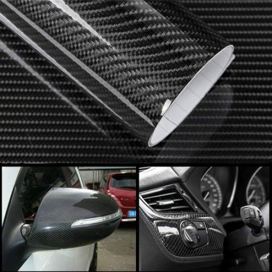 5D HIGH Premium GLOSS Fiber Carbon Wrap Vinyl Film Bubble Free Air Release EXV