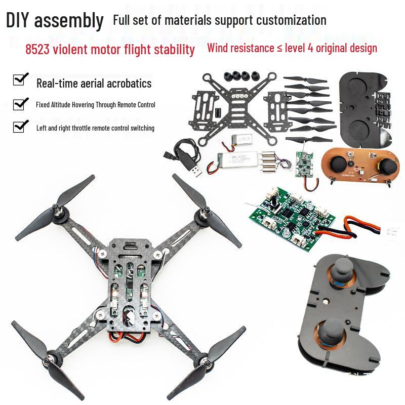 Diy Drone Kit: Complete Set with Accessories, Flight Controller Board, and Remote Control Airplane.