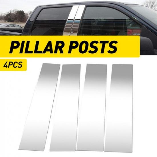 4x 2004-2014 Fit Ford Post Door Pillar Trim F150 Auto Car Chrome Accessories