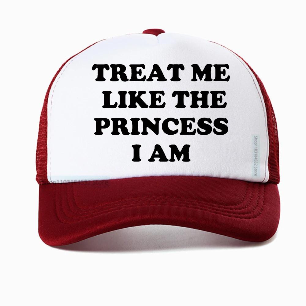 Treat Me Like The Princess I Am Letters Printed Baseball Cap Womens Harajuku 90s Fashion Snapback Hat Summer Adjustable Hats