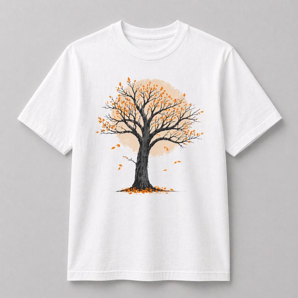 Herbstbaum Silhouette T-Shirt – Minimalistisches Natur Grafik Shirt