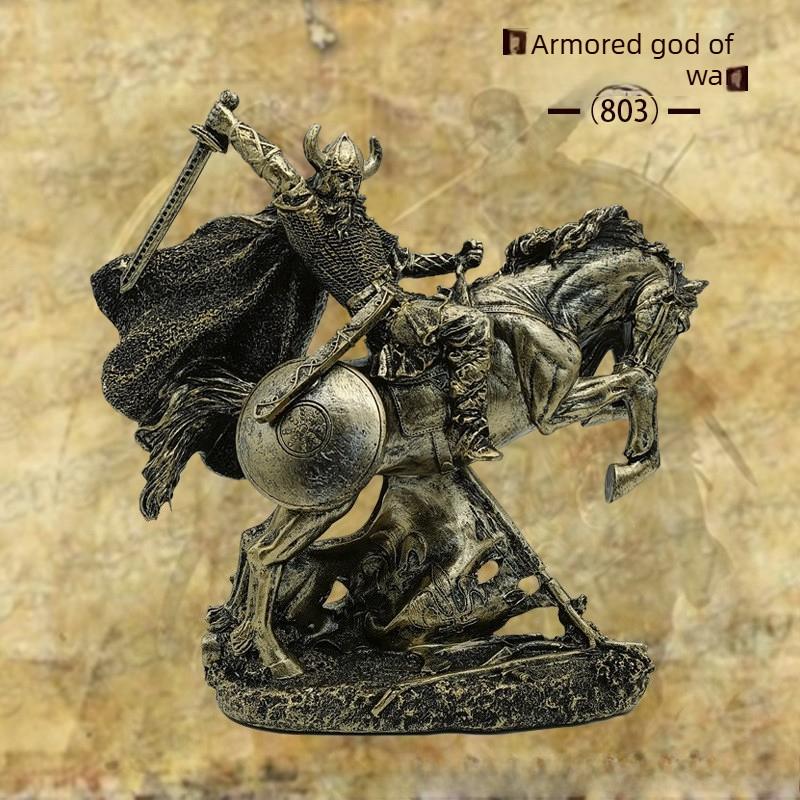 Medieval Samurai Armor Model Vintage Roman Armor Warrior Creative Bar Ornament Crafts Knight War Horse