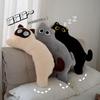 Plush Black Cat Backrest Pillow - Cute Dormitory or Bedside Long Pillow for Sleeping and Leg Support