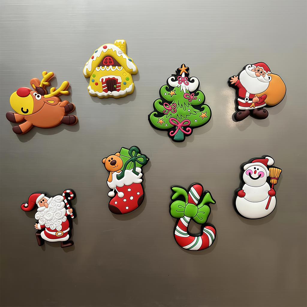 PVC Soft Rubber Fridge Magnets Christmas Decorative Gift Magnets Christmas & New Year Soft Magnetic Stickers