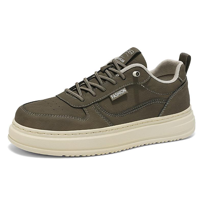 Men Comfortable Oxfords Shoe Men's Work Shoes Board Outdoor Driving Fla Genuine Leather Casual Shoes Cow Suede Wear-resisyant