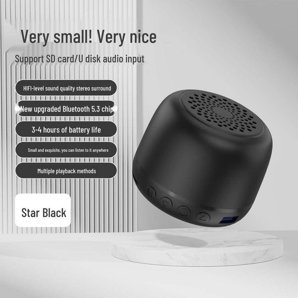 Retro bezdrátový Bluetooth reproduktor s USB a slotem pro kartu – přenosný venkovní mini mini pro notebook a domácí karaoke.