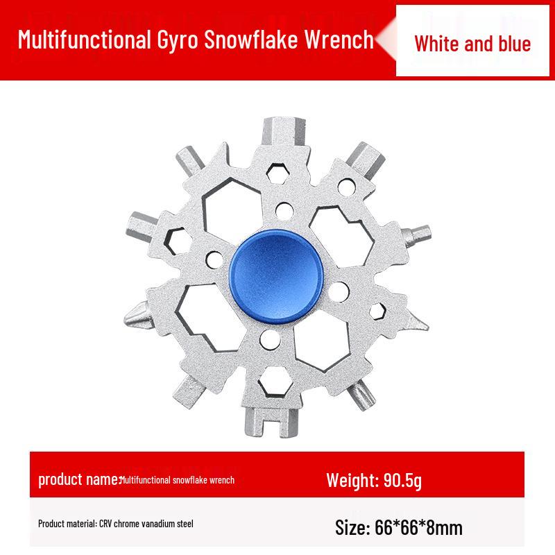 24-in-1 Multifunctional Alloy Steel Snowflake Wrench & Hex Key Finger Spinner Tool