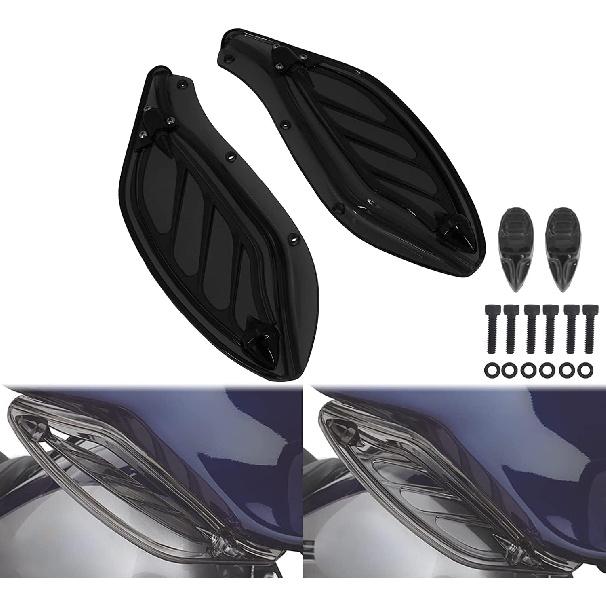 Carénage Supérieur Pare-brise Aile Latérale Déflecteurs d'Air Adaptés pour Harley Touring Electra Glide Street Glide Trike 1996–2013 Noir