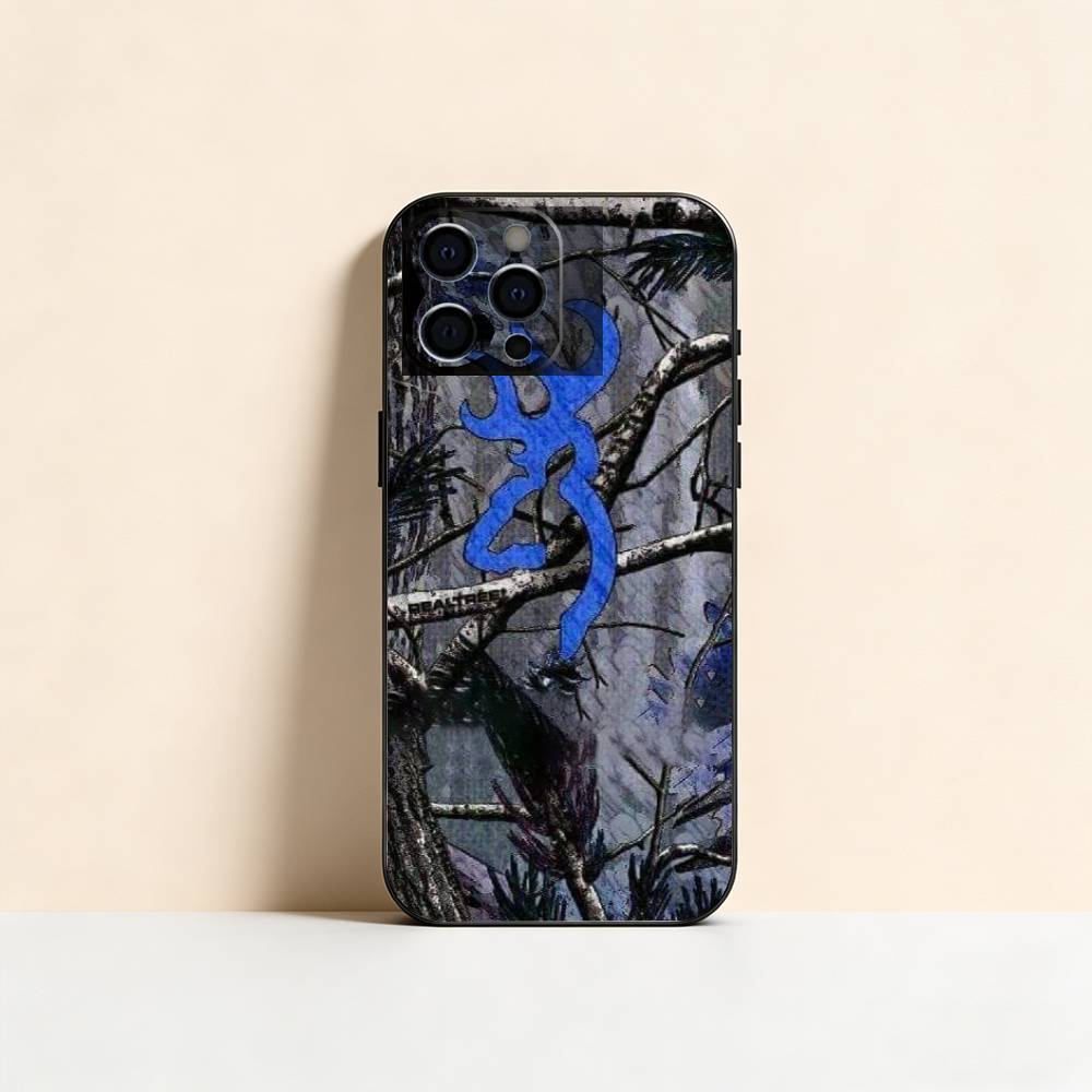 Deer Hunting Camo Phone Case For iPhone 17, 16,15,14,13,12,11 Plus,Pro Max, Others Soft Black Cover