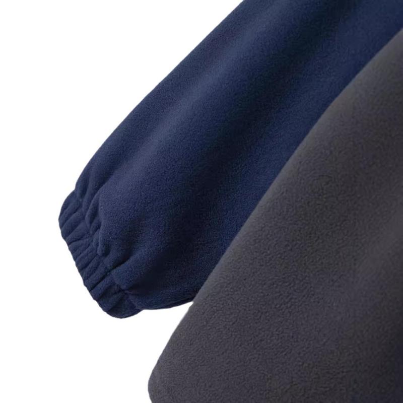 Frühling Herbst Neu Herren Outdoor Sport Doppel-Fleece Sweatshirt Pullover Colorblock Stehkragen Locker Polarfleece Warme Jacke