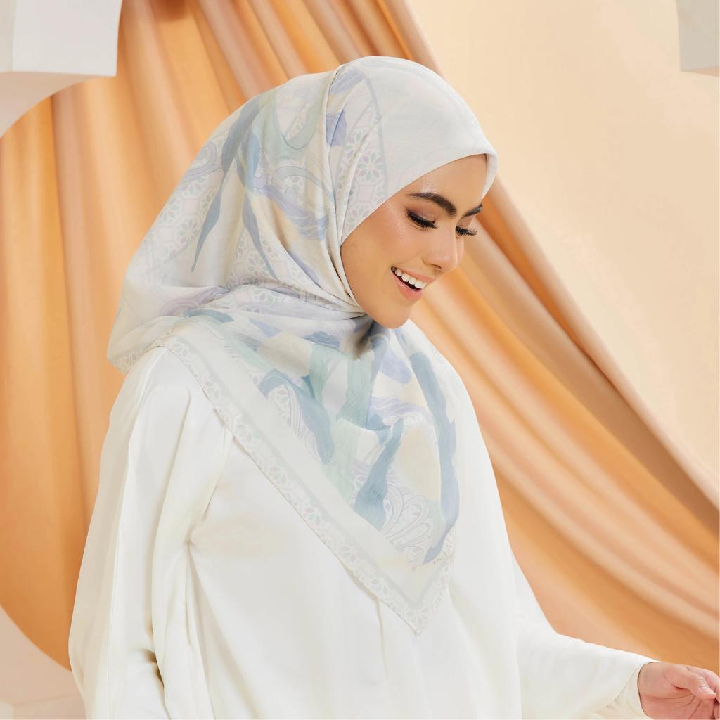 Malaysia Printed Cotton Voile Square Scarf Hijab Tudung Bawal Muslim Women Hijabs 110*110cm