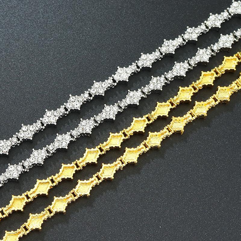 Round Stone Star Cubic Zirconia Bracelet Hip-Hop Jewelry For Men Shiny Elegant Fashion Accessory Classic  Gift For Birthday