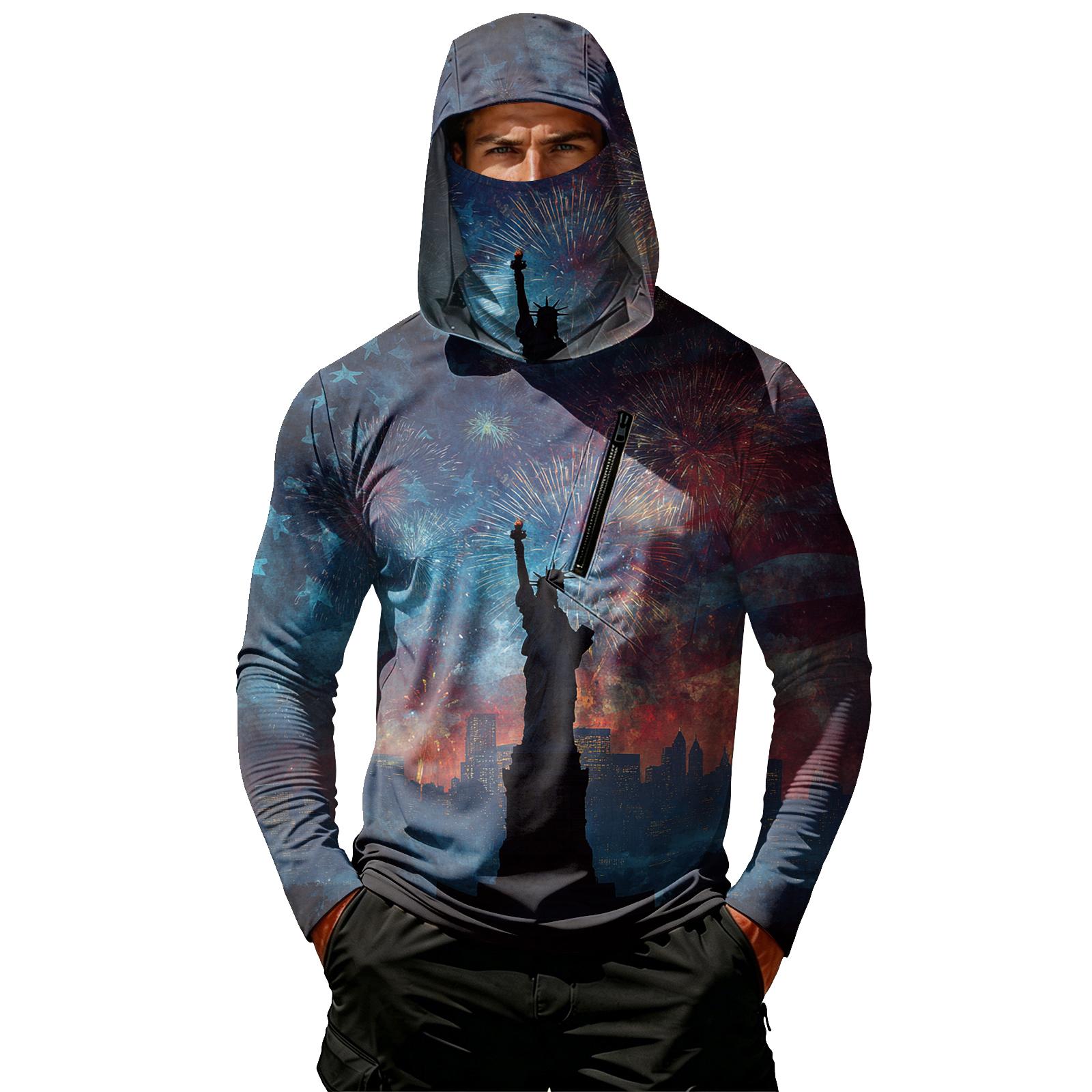 Men s Casual Hooded Long Sleeve Sunscreen Top L 1770₽