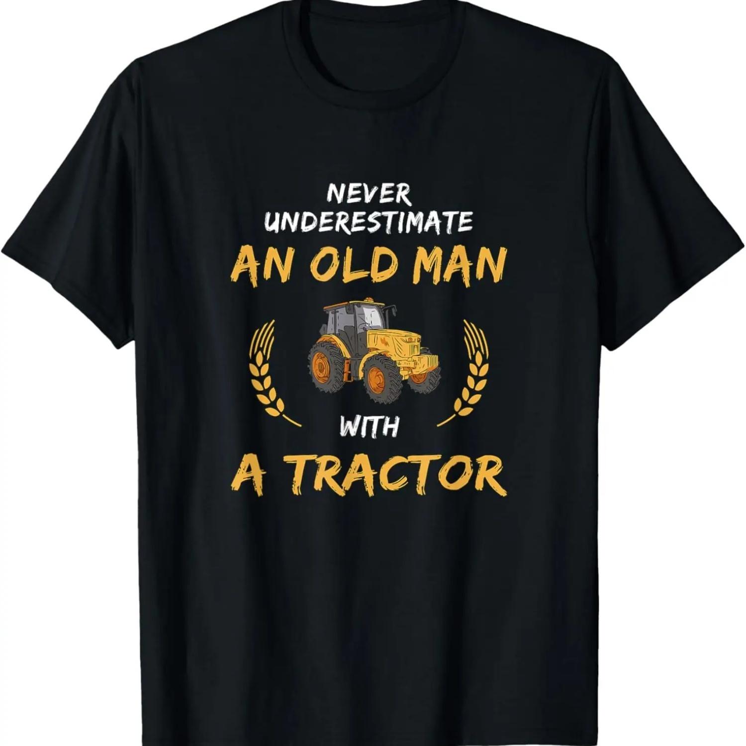 

Never underestimate an old man with a Tractor Farmer Design T-Shirt XXXXXL чорний
