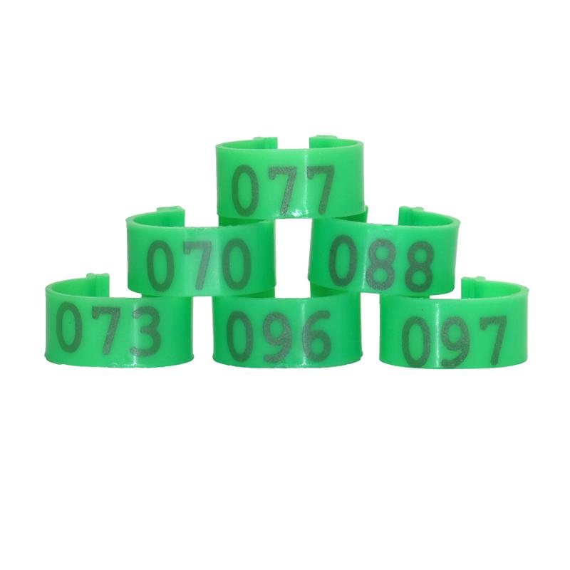 100 Piezas Diámetro Interior 2.0cm Plástico Tipo Abierto Hebilla Pollo Pato Ganso 5 Colores Anillo de Pie Digital Equipo de Avicultura