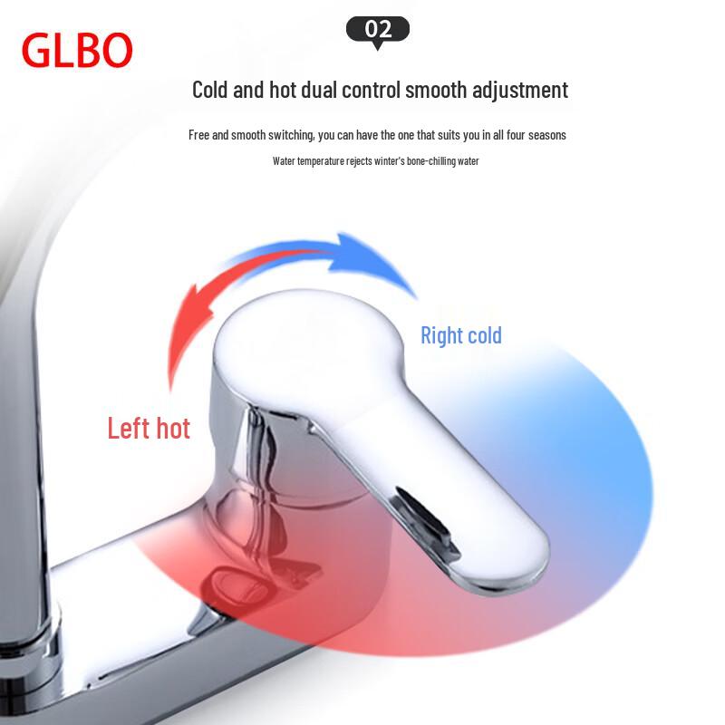 GLBO Bathroom Double-Hole Hot & Cold Water Faucet