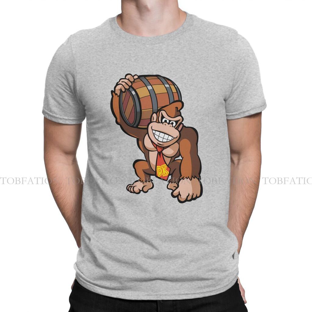 2026 New with Barrel O Neck Causal T Shirt Donkey Kong Game Pure Cotton Basic T Shirt Mans Clothes Fashion Oversized Big Sale