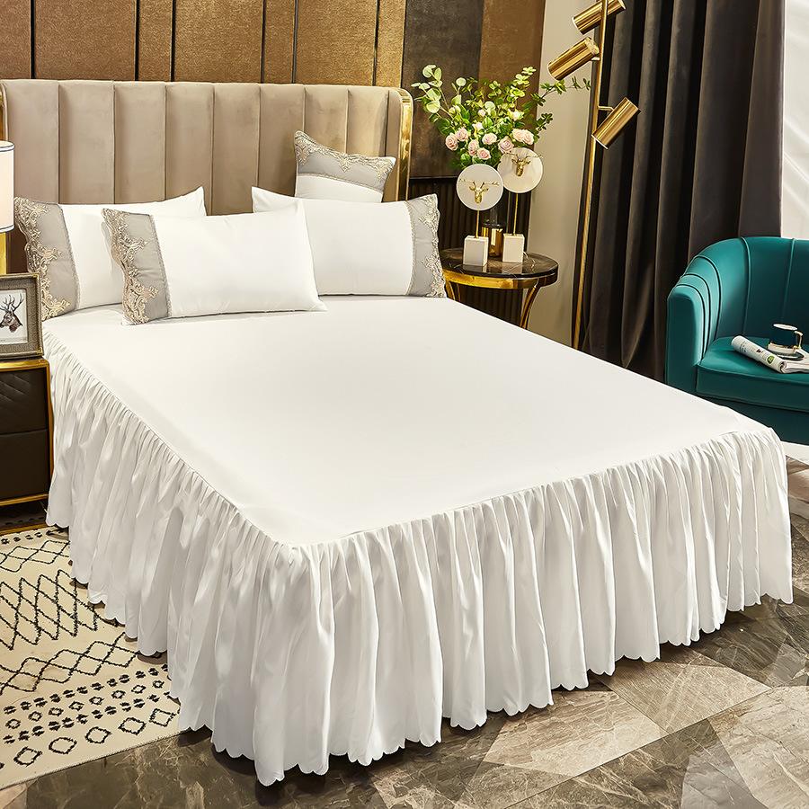 

3 шт. Юбка для кровати в индустриальном стиле с оборкой и кружевной отделкой, Элегантный декор для спальни, Постельные принадлежности, Домашний стайлинг, Современный декор 150*200cm