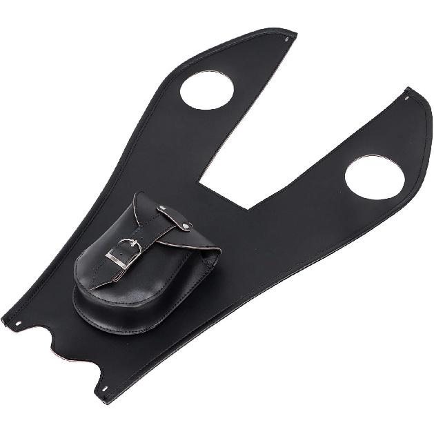 Rivet Leather Fuel Tank Bib Chap Cover Panel Pad Wallet Pouch Bag for Harley Softail Fatboy Heritage Springer FLSTS FLST FLSTN