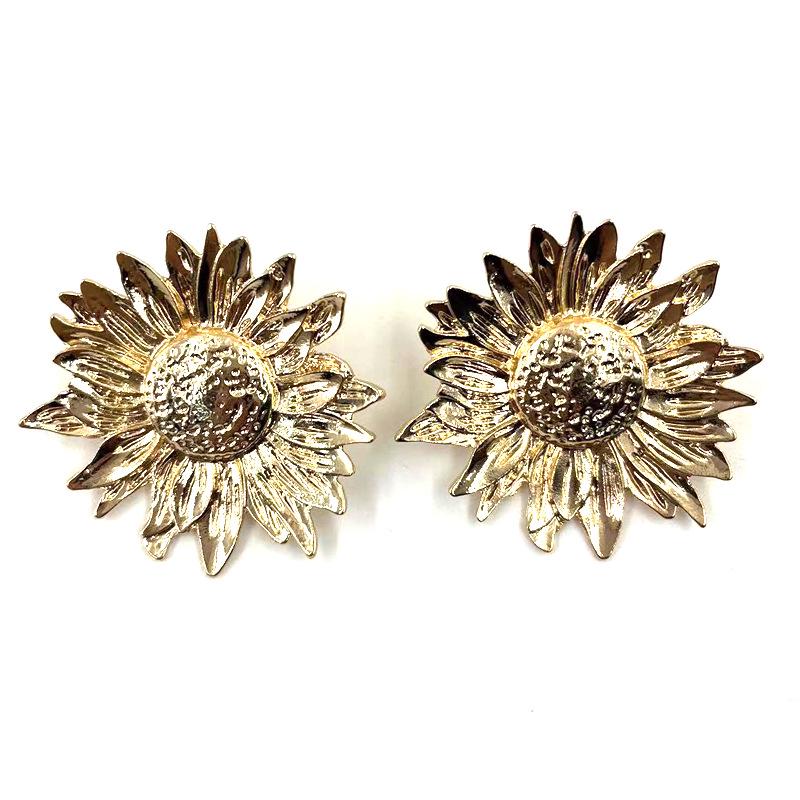 Alloy Geometric Irregular Sunflower Stud Earrings